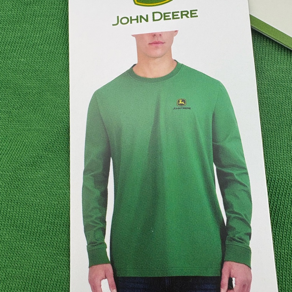 John Deere Men's Kelly Green Long Sleeve Logo Tee